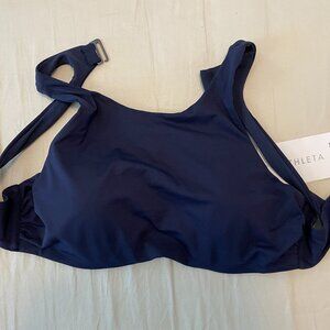 NWT Athleta Maldives bikini top in navy blue, size 36B/C